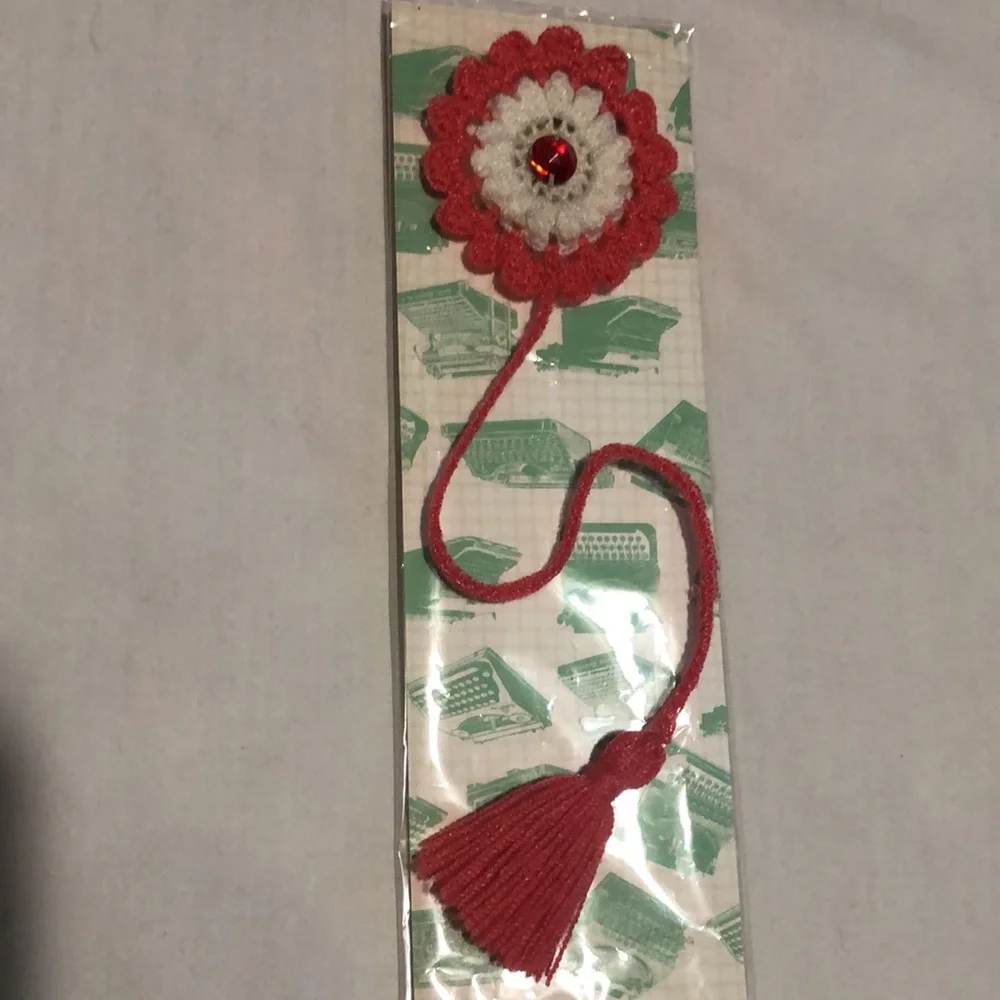 Beautiful Flower Bookmark handmade crochet